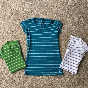 aeropostale striped v-necks